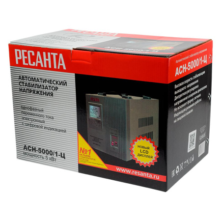 Стабилизатор напряжения АСН-5000/1-Ц Ресанта, 5 кВт, 63/6/6 купить за 10&nbsp;190 руб. в Новосибирске
