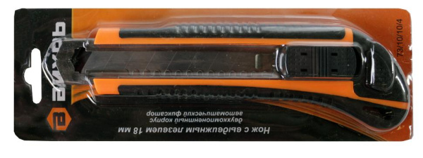 Нож с выдвижным лезвием 18 мм, двухкомпонентный корпус, автоматический фиксатор, Вихрь, 73/10/10/4 купить за 251 руб. в Новосибирске