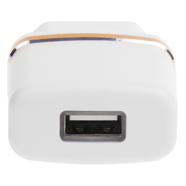 Сетевое зарядное устройство USB (СЗУ) (5 V, 2100 mA) белое с золотой полоской REXANT купить за 0 руб. в Новосибирске