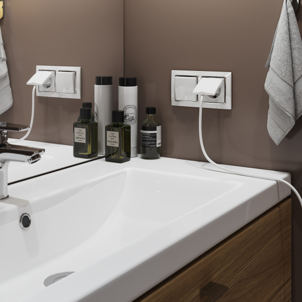 Рамка Snabb на 2 поста (белый/серебро) / WL03-Frame-02-white/silver / W0021901, WERKEL купить за 480 руб. в Новосибирске