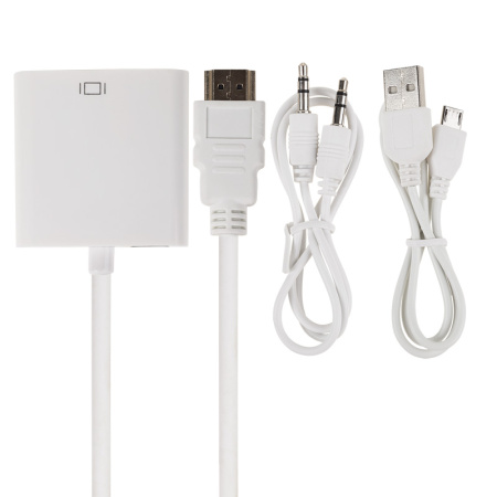 Переходник штекер HDMI - гнездо VGA, провод + шнур стерео 3,5 мм с питанием  REXANT купить за 0 руб. в Новосибирске