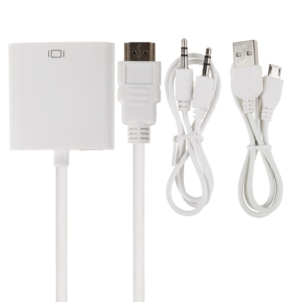 Переходник штекер HDMI - гнездо VGA, провод + шнур стерео 3,5 мм с питанием  REXANT купить за 0 руб. в Новосибирске