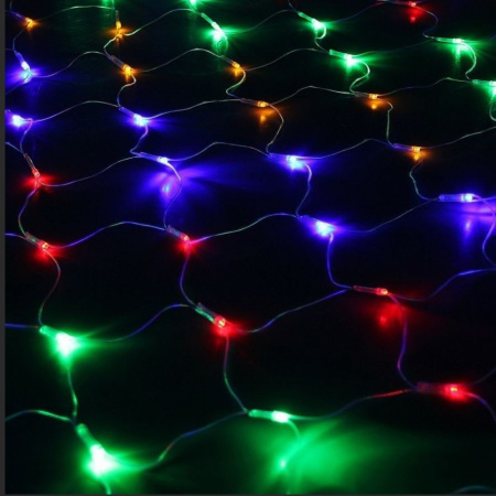 Гирлянда светодиодная "Сетка" ML-144M, 1.5*1,5м, 144 светодиода, 220в, IP20, мультицвет (2598) купить за 553 руб. в Новосибирске