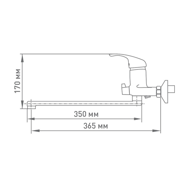 Смеситель для ванны Mix&Fix ZETTA 1007 одноручный, Чехия, тов-114487 купить за 6&nbsp;963 руб. в Новосибирске