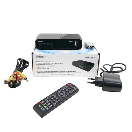Ресивер эфирный (приставка ТВ) DVB-T2 HD HD-215, пластик, дисплей, DOLBY, GX3235S, кабельное ТВ DVB-C, Эфир купить за 1 813 руб. в Новосибирске
