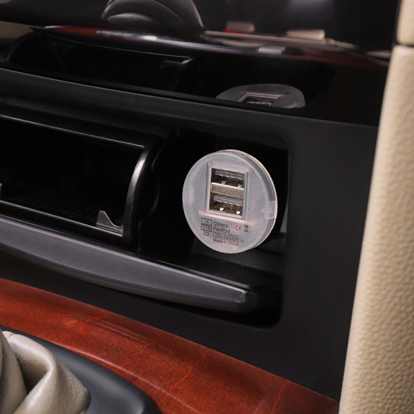 Автозарядка в прикуриватель 2хUSB с индикацией (АЗУ) (1000+2100mA) черная купить за 0 руб. в Новосибирске