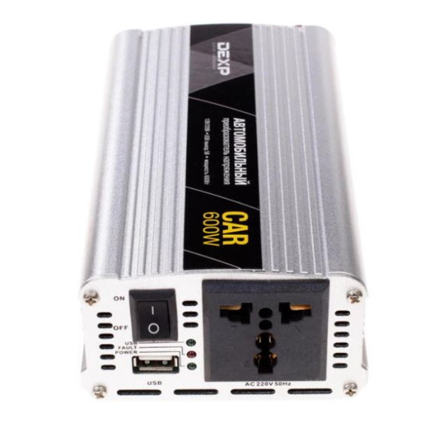 Инвертор DEXP CAR 600W [600 Вт, модифицированная синусоида, розетка x1, USB x1] купить за 0 руб. в Новосибирске