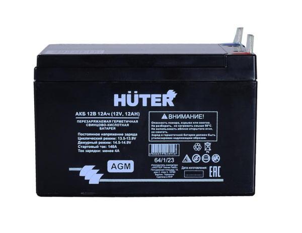 Аккумулятор АКБ 12В 9-10Ач HUTER, 64/1/23 купить за 2&nbsp;910 руб. в Новосибирске