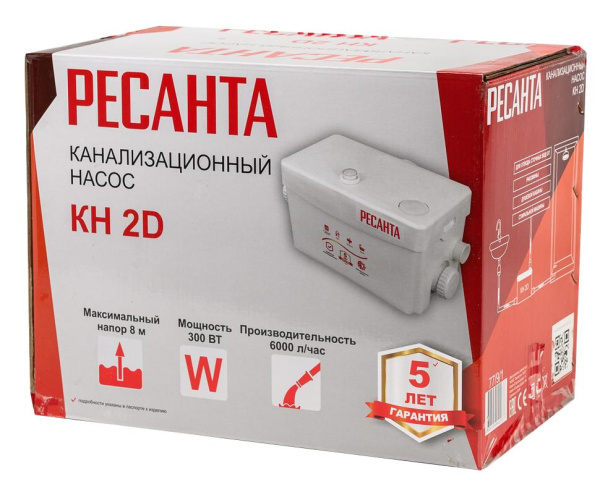 Канализационный насос КН 2D Ресанта, 77/9/1 купить за 13&nbsp;878 руб. в Новосибирске