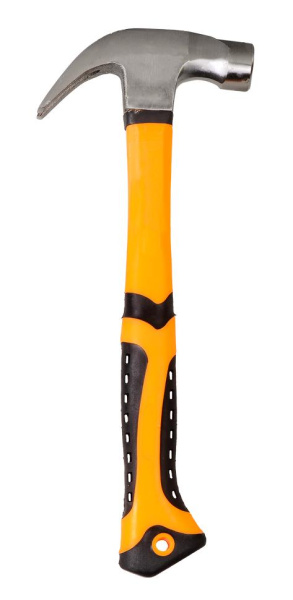 Молоток - гвоздодёр "ВИХРЬ", 450гр., фиберглассовая двухкомпонентная ручка, с магнитом. 73/6/8/8 купить за 684 руб. в Новосибирске