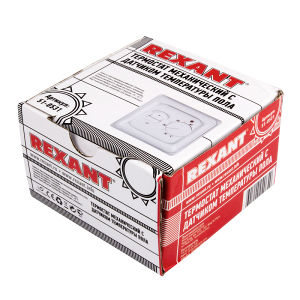 Терморегулятор механический с датчиком температуры (3600Вт) REXANT (тёплый пол) купить за 751 руб. в Новосибирске