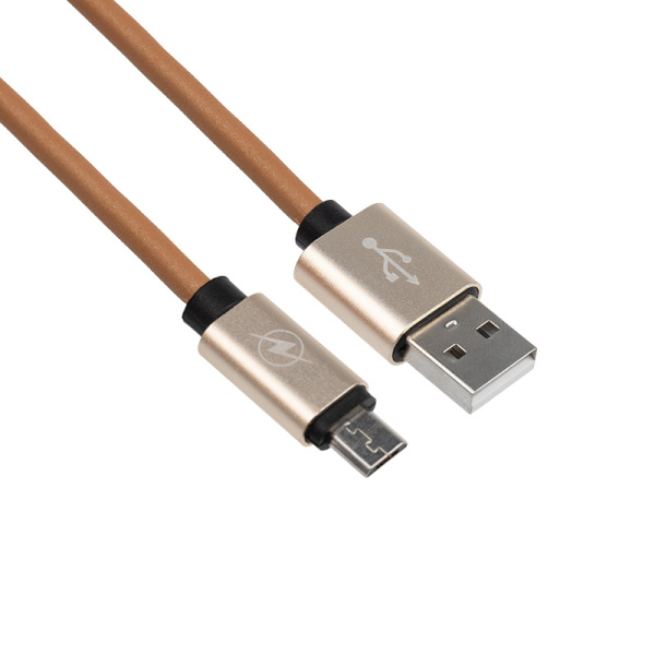 USB кабель micro USB, коричневый эко-кожа, 1 метр REXANT купить за 0 руб. в Новосибирске