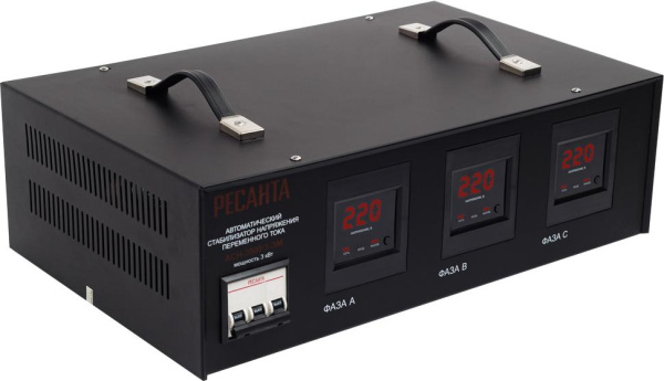 Стабилизатор трехфазный АСН-3000/3 Ресанта, 63/4/1 купить за 29 390 руб. в Новосибирске