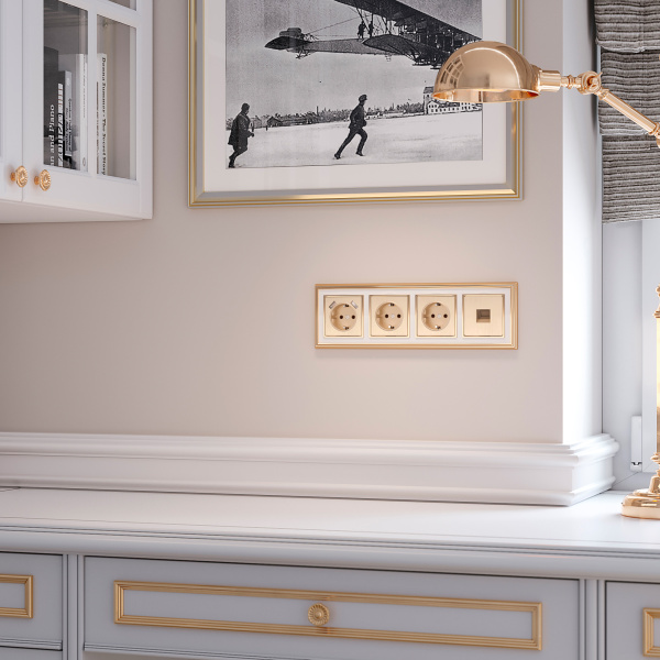 Розетка с заземлением (шампань рифленый) / WL10-SKG-01-IP20 / W1171010 купить за 565 руб. в Новосибирске