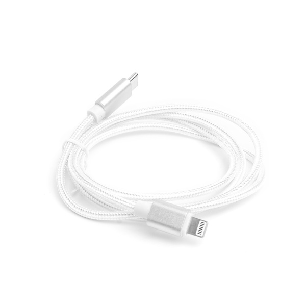 Шнур USB Type-C 3.1 - Lightning,     1,8 метра (шт/шт), серебряный, Атом, (БЫСТРАЯ ЗАРЯДКА), 31019 купить за 0 руб. в Новосибирске