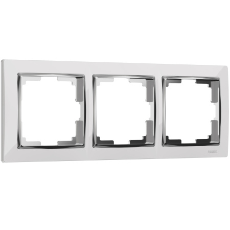 Рамка Snabb на 3 поста (белый/серебро) / WL03-Frame-03-white/silver / W0031901, WERKEL купить за 820 руб. в Новосибирске