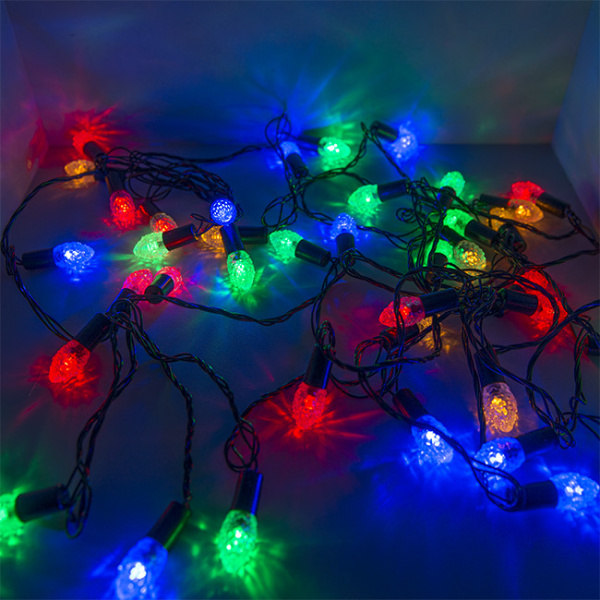 Гирлянда светодиодная "Шишки", SE-CONE-540M, 5M, 40 LED, мультицвет, черный шнур (1322) купить за 0 руб. в Новосибирске