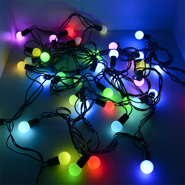 Гирлянда светодиодная "Шарики" BL-550M, 40 LED, 5м, мультицвет,черный шнур (18158) купить за 512 руб. в Новосибирске