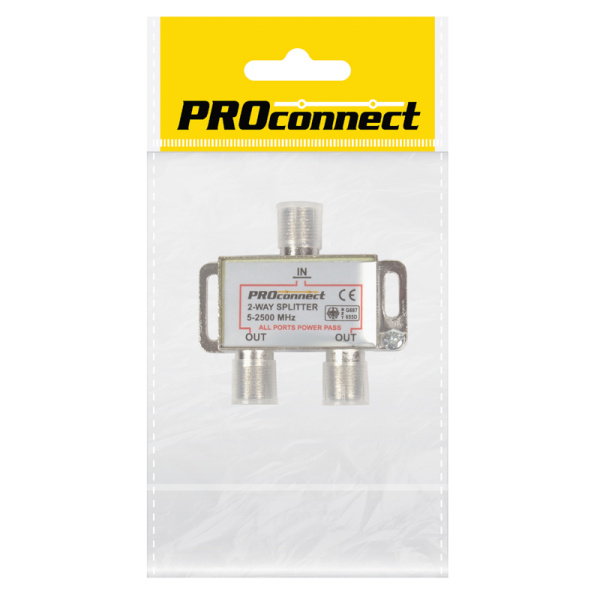 ДЕЛИТЕЛЬ ТВ х 2 под F разъём 5-2500 МГц "СПУТНИК" PROCONNECT купить за 299 руб. в Новосибирске