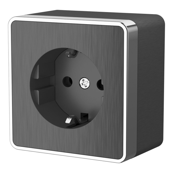 Розетка с заземлением Gallant (графит рифленый) / WL15-02-01 / W5071004, WERKEL купить за 505 руб. в Новосибирске