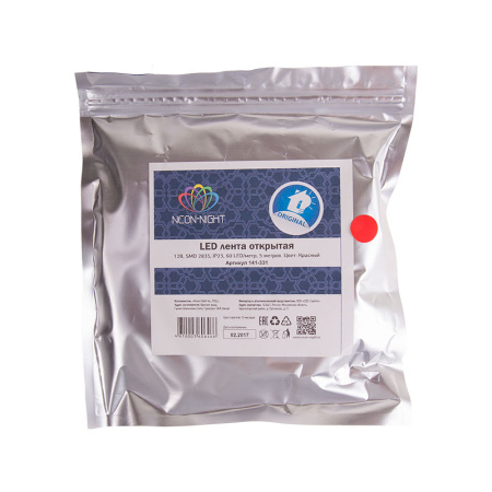 LED лента открытая, IP23, SMD 3528, 60 диодов/метр, 12V, 4.8w/m (красная) купить за 81 руб. в Новосибирске