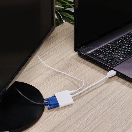 Переходник штекер HDMI - гнездо VGA, провод + шнур стерео 3,5 мм  REXANT купить за 896 руб. в Новосибирске