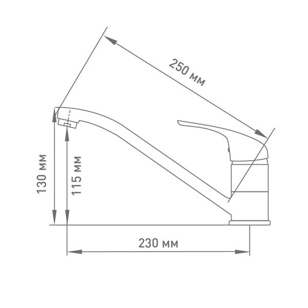 Смеситель для кухни Mix&Fix JOTA 4405 одноручный, Чехия, тов-146688 купить за 2&nbsp;893 руб. в Новосибирске