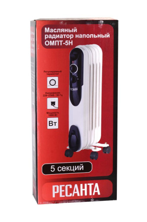 Масляный обогреватель ОМПТ- 5Н Ресанта, 67/3/2 купить за 3&nbsp;767 руб. в Новосибирске