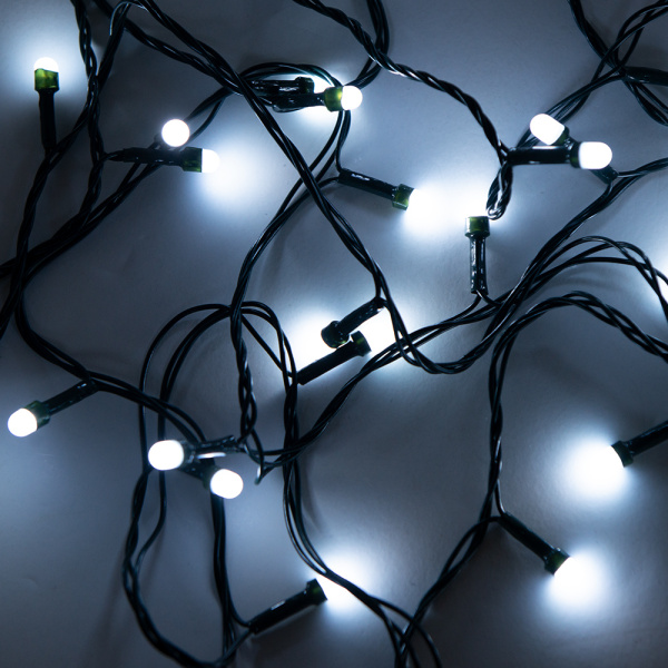 Гирлянда светодиодная "Минишарики", SE-MINI-110W, 10М, 100LED, хол.белый,темно-зел.шн 0,7м, контр, Funray, 2638 купить за 372 руб. в Новосибирске