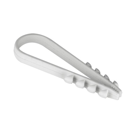 Дюбель-хомут для круглого кабеля 11-18мм нейлон белый  (уп.100шт), тов-145046 купить за 189 руб. в Новосибирске