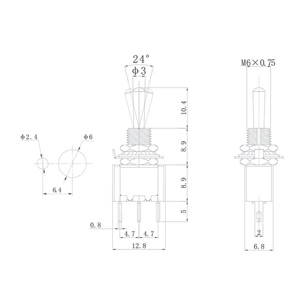 Тумблер 250V 3А (3c) ON-OFF-ON однополюсный Micro (MTS-103) (уп. 10шт.) купить за 36 руб. в Новосибирске